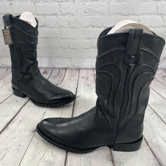 Dingo Mens Montana Black Leather Embossed Western Boot 8.5 D NEW - Picture 1 of 8